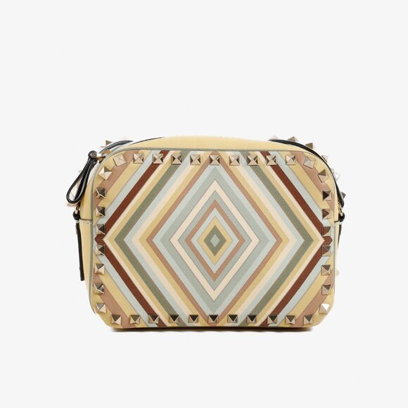 Valentino 1975 Multicolor Vitello Rockstud Native Couture Camera Printed Crossbo - Picture 4 of 12